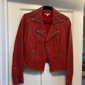 Rebecca Minkoff Cherry Red Leather Jacket
